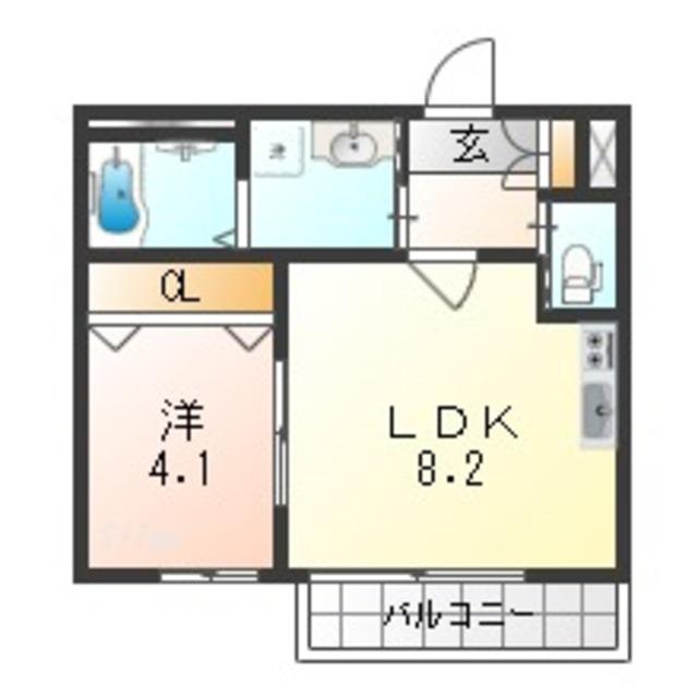 H-MAISON平野III(1LDK/3階)の間取り写真