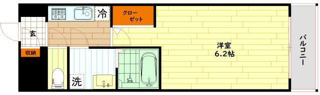 エスリード大阪城イースト(1K/8階)の間取り写真