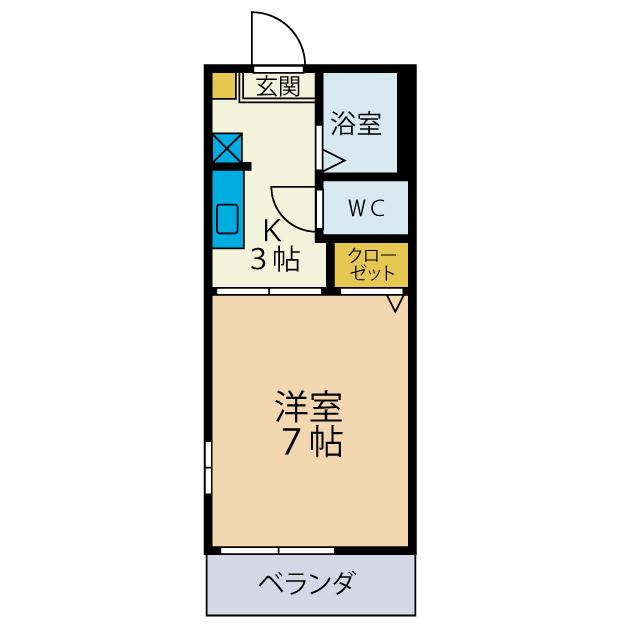 M ソフィア(1K/2階)の間取り写真