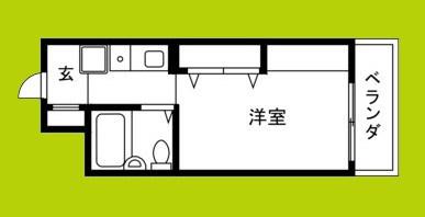 アムール野中II(ワンルーム/2階)の間取り写真