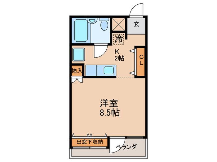 U-MOUNTY(1K/2階)の間取り写真