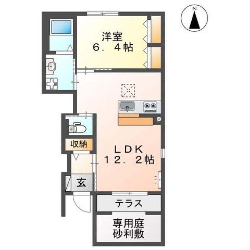 サニーコート(1LDK/1階)の間取り写真