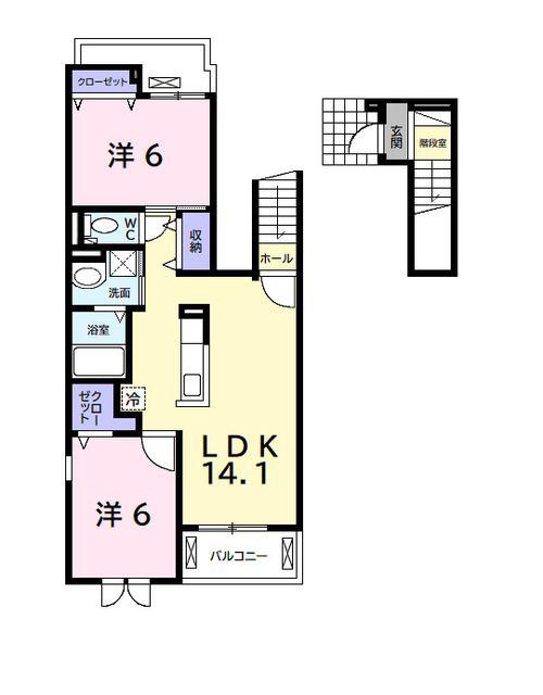M N R.II(2LDK/2階)の間取り写真