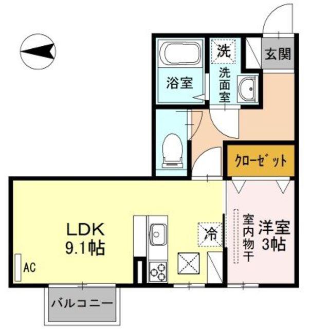 メゾンブランシュ(1LDK/1階)の間取り写真