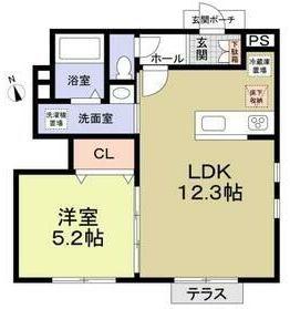 カトルメゾン 西荻窪(1LDK/1階)の間取り写真
