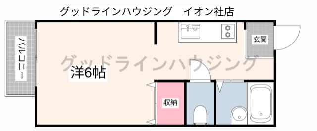 サンライフ・アイE棟(1K/2階)の間取り写真