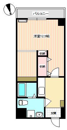 アプローズ熊野I(1K/1階)の間取り写真