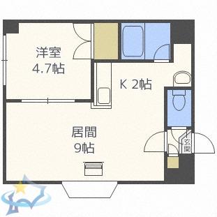 リリアン(1LDK/3階)の間取り写真