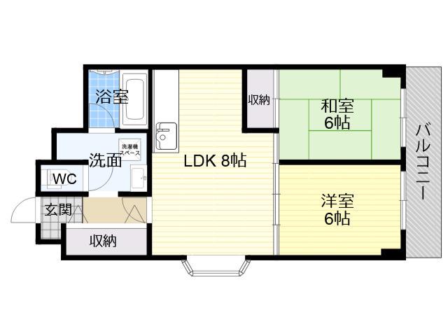 グリーンプラザマンション(2LDK/6階)の間取り写真