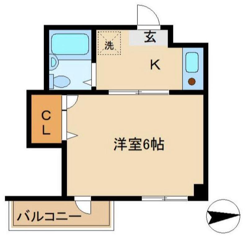ルミエラII(1K/4階)の間取り写真