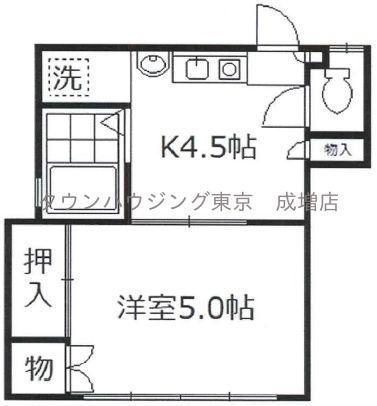 サンルート若佐(1DK/3階)の間取り写真
