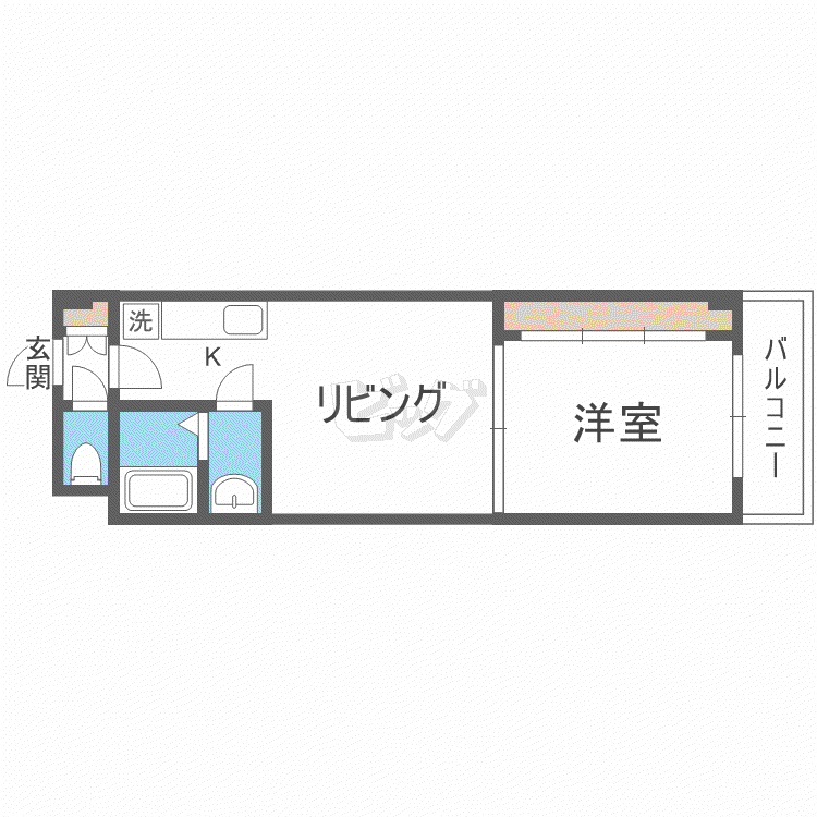 MAISON KAMUY SHINKAWA(1LDK/3階)の間取り写真