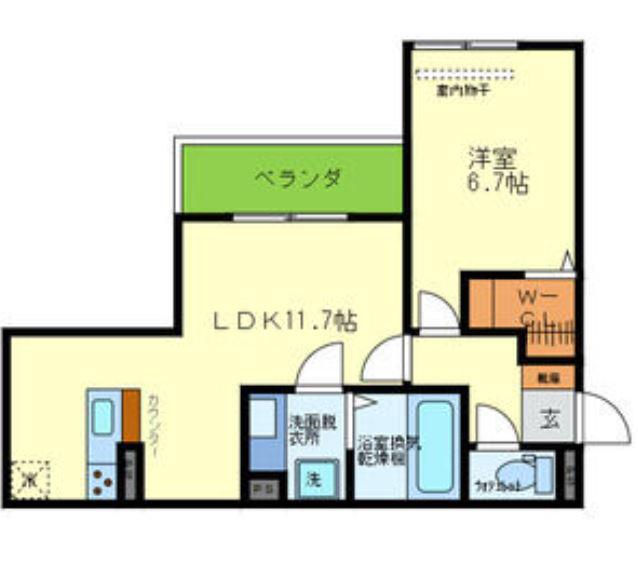 YKメゾン向陽(1LDK/2階)の間取り写真