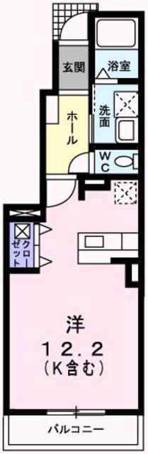 エスポワール(1K/1階)の間取り写真
