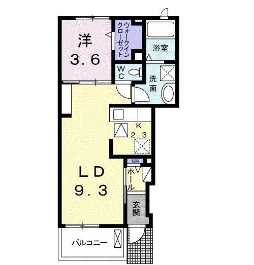 ヴィラ メイプル(1LDK/1階)の間取り写真