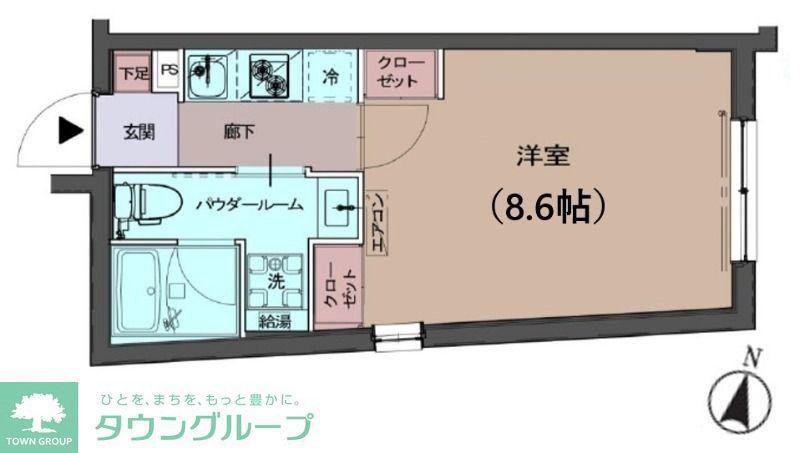 CREAL渋谷笹塚(1K/4階)の間取り写真