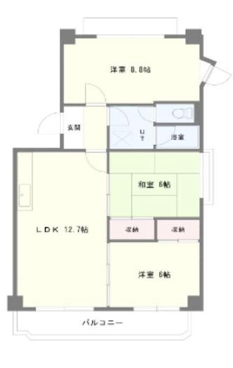 奥センチュリーハイツI(3LDK/3階)の間取り写真