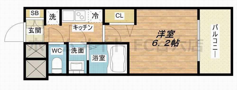 プレサンスOSAKA DOMECITYビーツ(1K/10階)の間取り写真