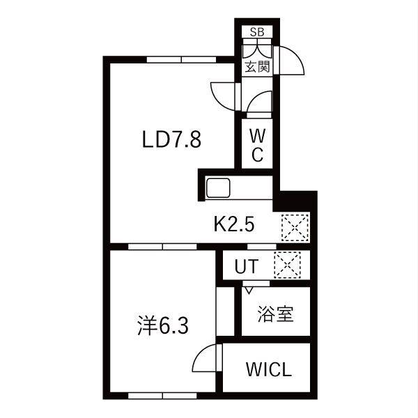 COURONNE DOR(1LDK/2階)の間取り写真