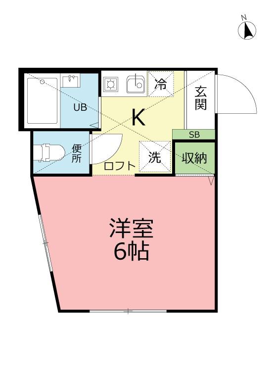 ドミール本郷台I(1K/1階)の間取り写真