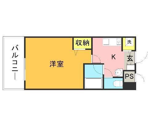 ヴィラ・フォーレ姪浜(1K/9階)の間取り写真