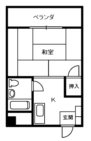 エレガント春山(1K/4階)の間取り写真