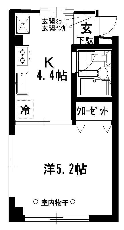 ウエルス瑞江(1K/3階)の間取り写真