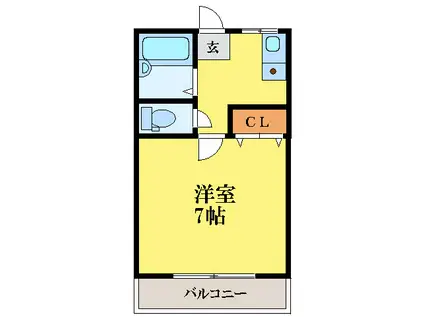 樋口マンション(1K/3階)の間取り写真