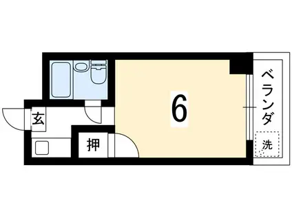 猪倉ビル(1K/4階)の間取り写真