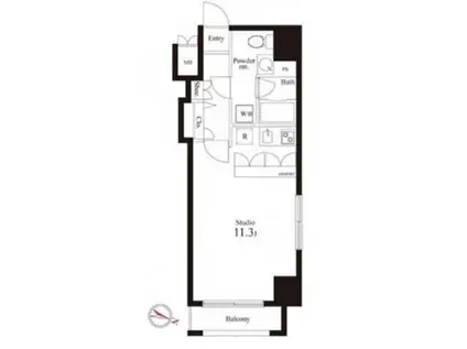 ディーウイング島津山(ワンルーム/3階)の間取り写真