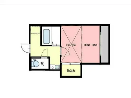 シェモア東明(1K/1階)の間取り写真