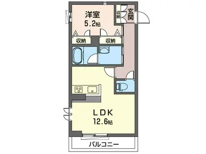エミネンスゲン(1LDK/1階)の間取り写真