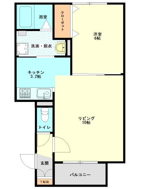 ハスコリオ南1条(1LDK/3階)の間取り写真