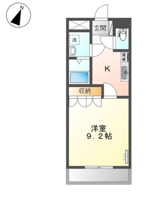 アイランドハイツ(1K/2階)の間取り写真