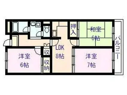パナグレープ(3LDK/4階)の間取り写真