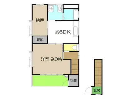高須新町貸部屋(1SDK/2階)の間取り写真
