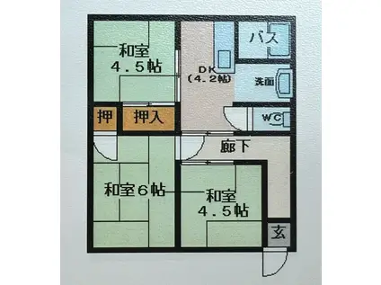 中川マンション(3DK/1階)の間取り写真