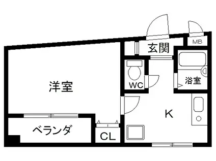 ピアパーク荘内(1DK/3階)の間取り写真