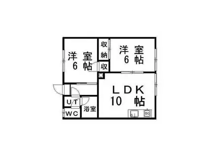 ノーヴァ(2LDK/1階)の間取り写真