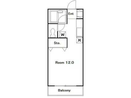 パークサイドエスティアム(ワンルーム/1階)の間取り写真