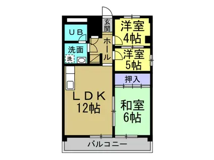 暁タウン東棟(3LDK/3階)の間取り写真