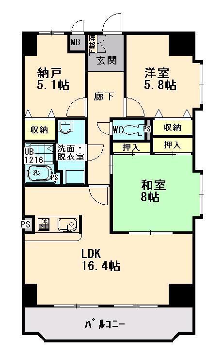 グローバルマンションときわ(3LDK/6階)の間取り写真