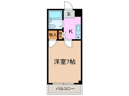 早川ヴィラ(1K/2階)の間取り写真