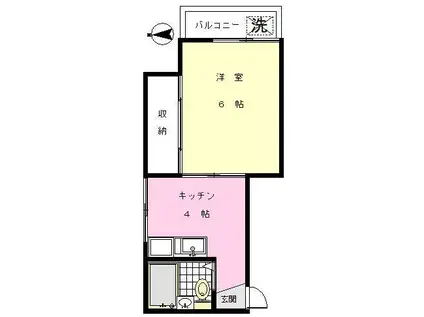 コーポ持丸(1K/3階)の間取り写真