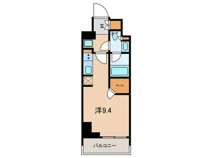 ONE ROOF RESIDENCE TAMACHI(ワンルーム/3階)の間取り写真