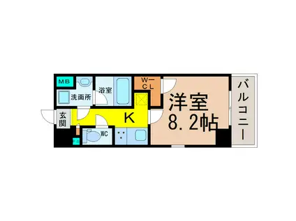 イーハトーブ大曽根(1K/9階)の間取り写真