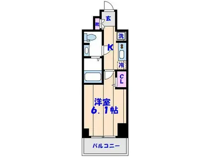 レフィールオーブ南行徳駅前(1K/8階)の間取り写真
