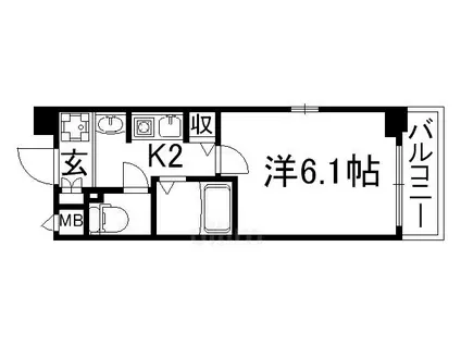 エステムコート京都烏丸II(1K/5階)の間取り写真