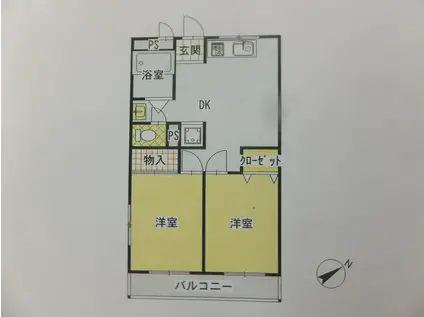 関根マンション(2DK/2階)の間取り写真