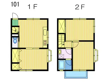 アサヒ ルーミー3号棟(3DK/1階)の間取り写真